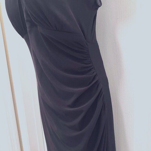 Nightway Collections Beaded Mesh Long Maxi Black Dress-Lined to top of Slit-Sz.1 - Picture 10 of 16